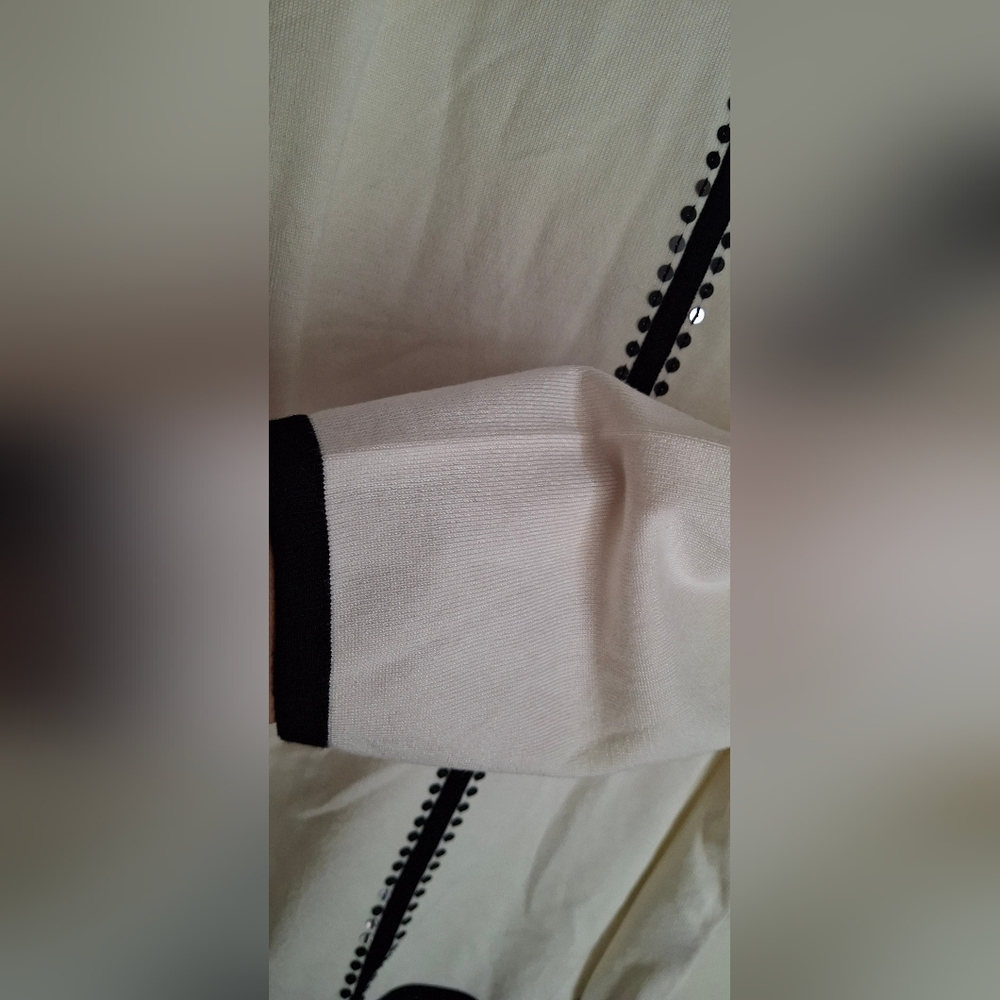 Alfred Dunner White Top with Black Trim Rayon/ Nylos XL Formal Party Church - Picture 8 of 10